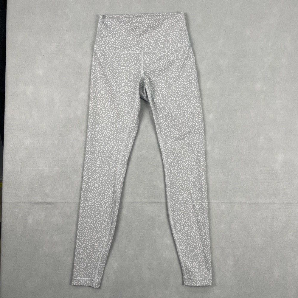 Lululemon Wunder Train High Rise Leggings Sz 6 Gray Leopard Daisy Starlight 27"